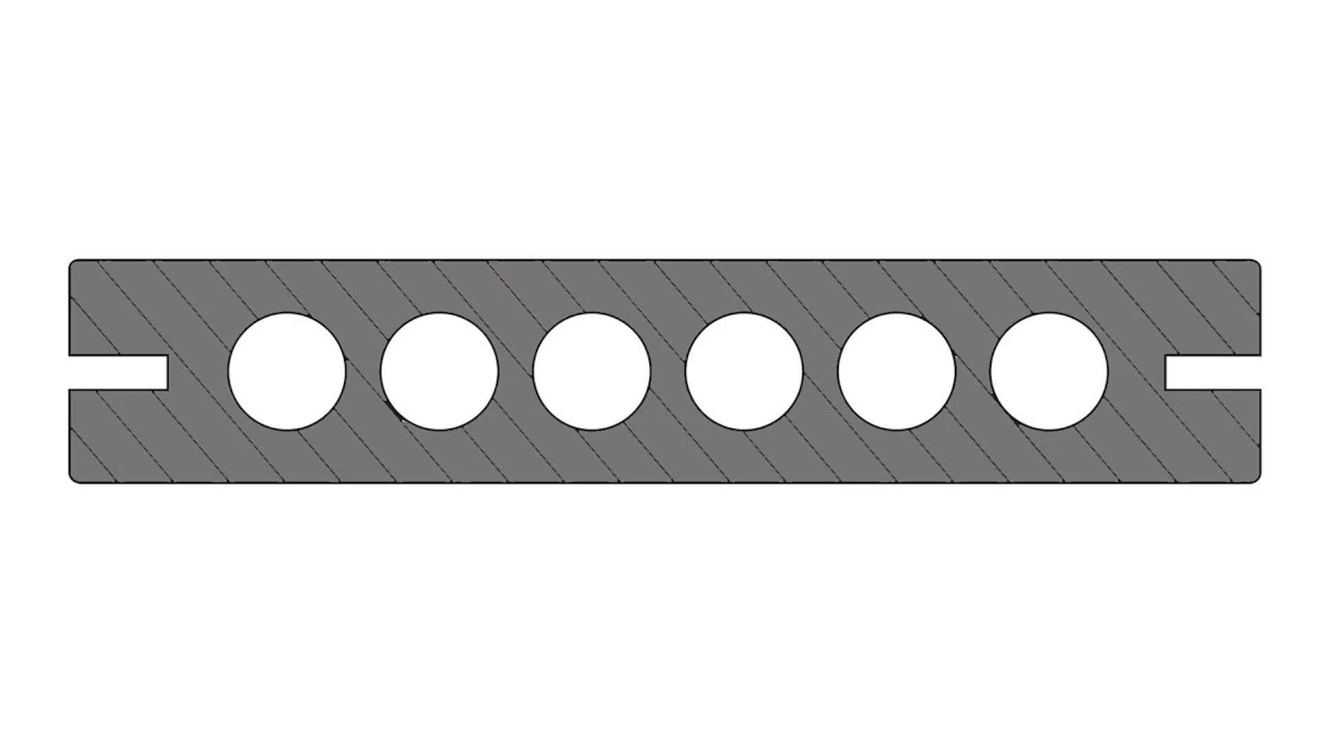 planeo TitanShield WPC plank grey 4m part solid