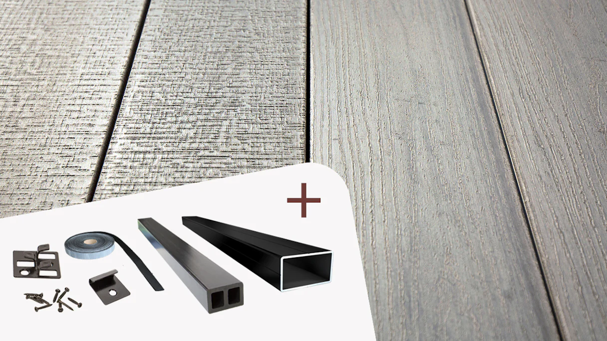 TitanWood Kit complet - 3m structure en bois massive gris clair 9,2m² compris UK alu