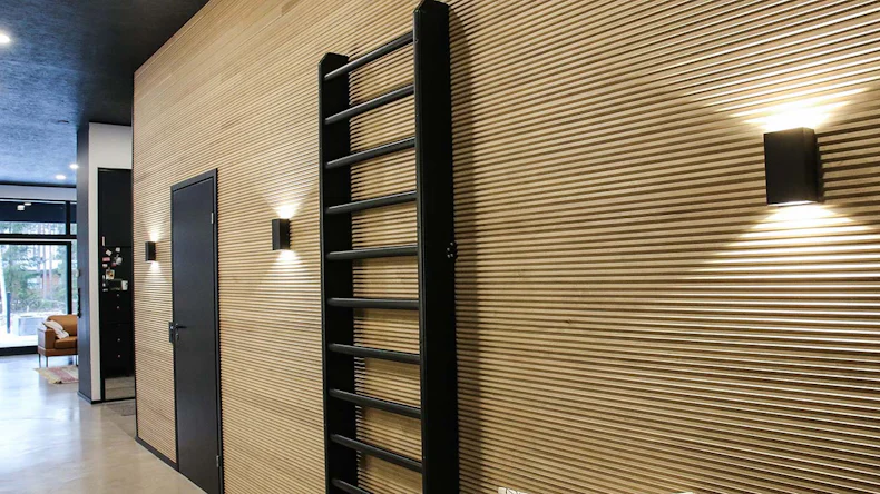 planeo WoodWall - Wave Panel Transluzent Sand - 330 x 9 cm