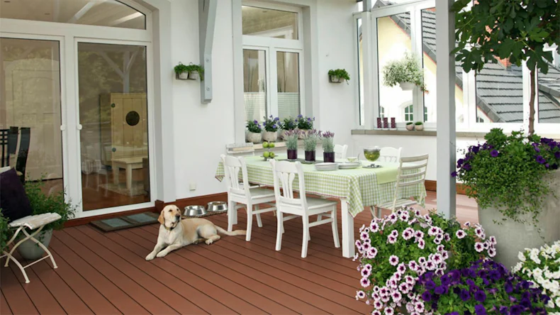 planeo WPC - Massivdiele 3,6m hellbraun - gerillt/genutet