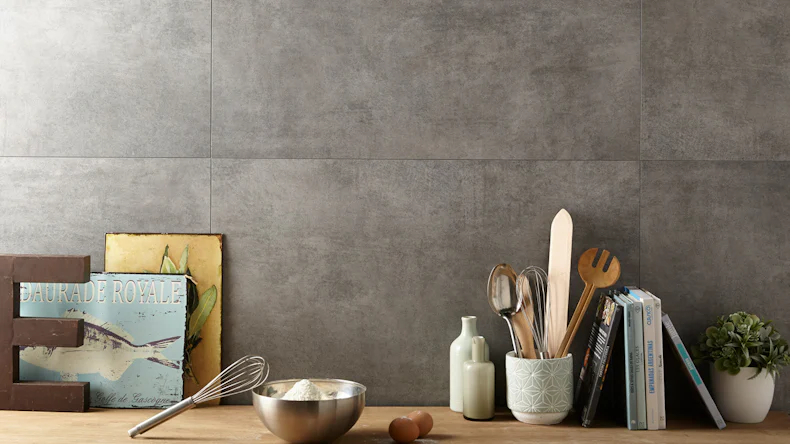 Wandverkleidung Kunststoff - planeo StrongWall - Earth Cement 37,5 x 65 cm