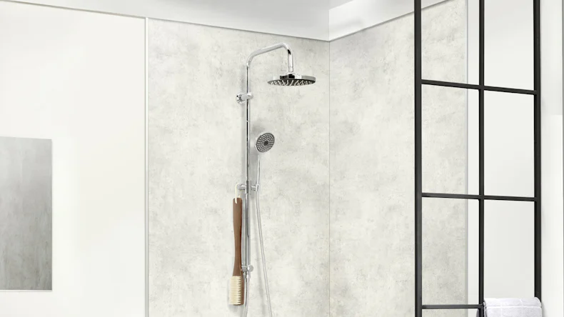 Wandverkleidung Kunststoff - planeo StrongWall XL - Light Cement 90 x 260 cm