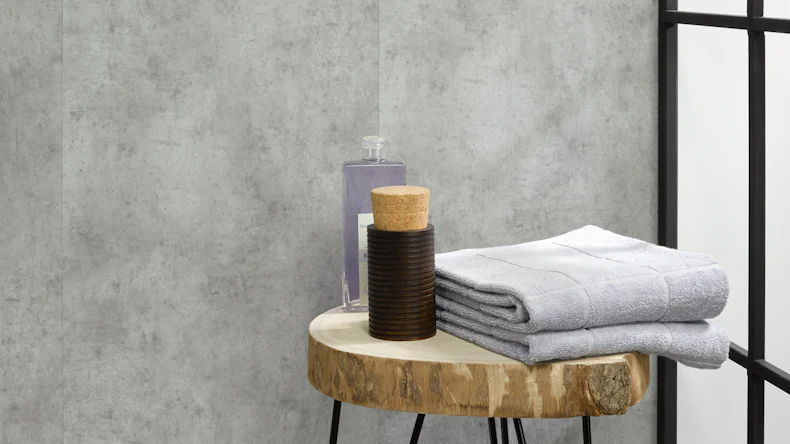 Wandverkleidung Kunststoff - planeo StrongWall XL - Grey Cement 90 x 260cm