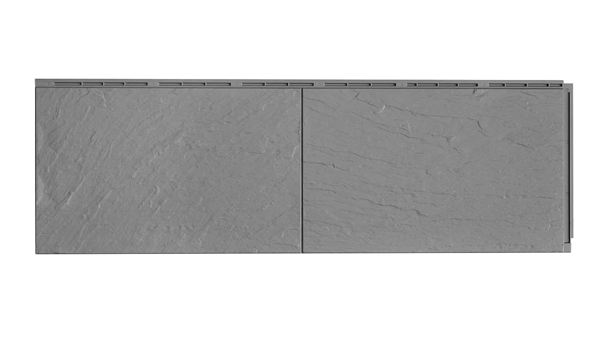 Panneau de façade Zierer aspect ardoise SS1 - 1115 x 359 mm gris pierre en PRV