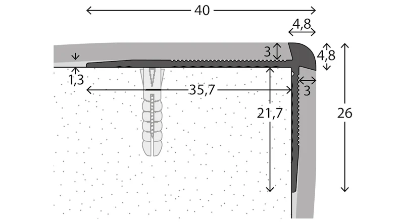 planeo Treppenkantenprofil 781 - 250 cm