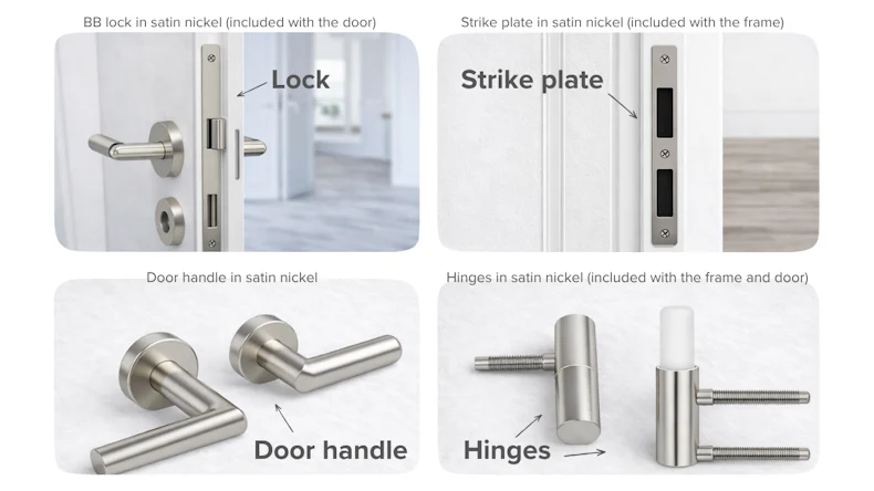 planeo interior door VELA Calma White 9010 Design edge | CPL - 1985 x 610|735|860|985 mm