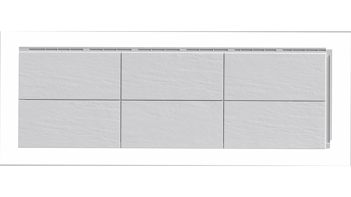Panneau de façade Zierer aspect argile Terra - 1115 x 359 mm gris pastel en PRV