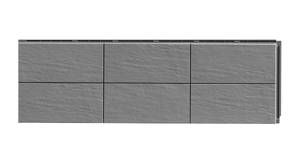 Zierer façade aspect argile Terra - 1115 x 359 mm gris pierre en PRV
