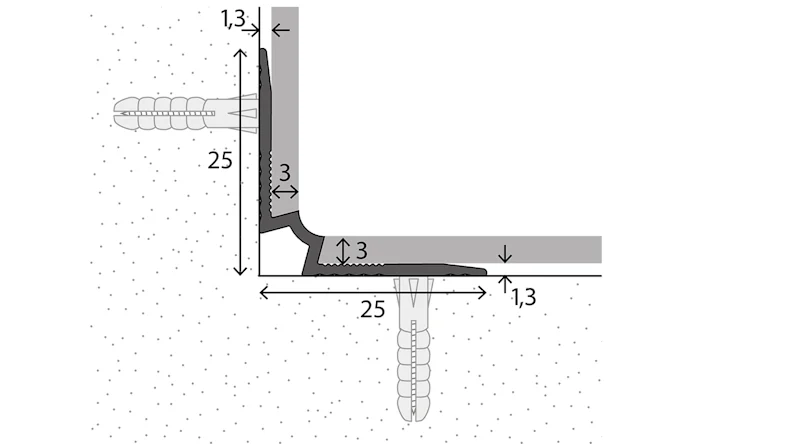 planeo Treppenkanteninnenwinkel 701 - 250 cm