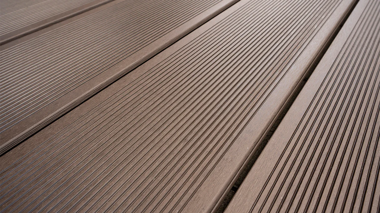 planeo ECO-Line WPC decking board solid wenge 4m - smooth/grooved