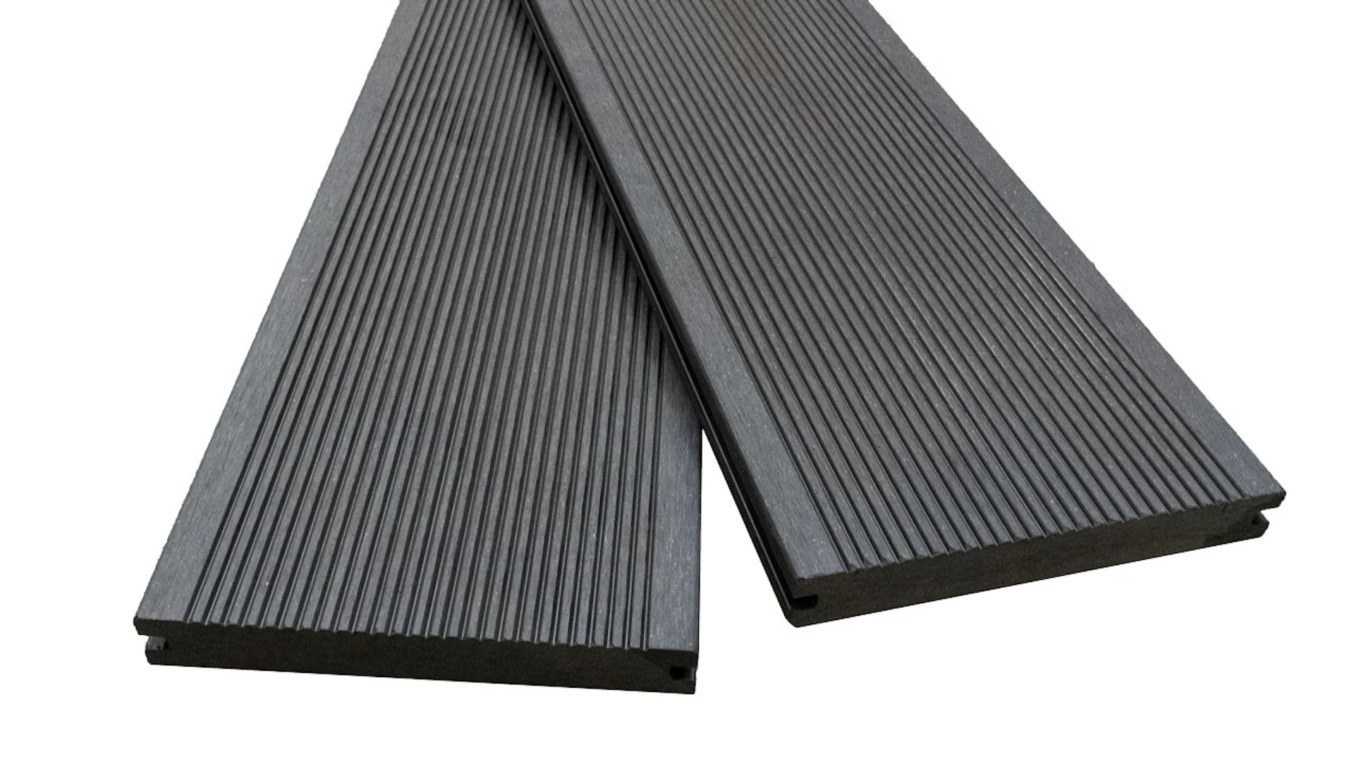 Complete set planeo ECO-Line 4m solid plank grooved structure dark grey 46.4m² incl. aluminium-UK