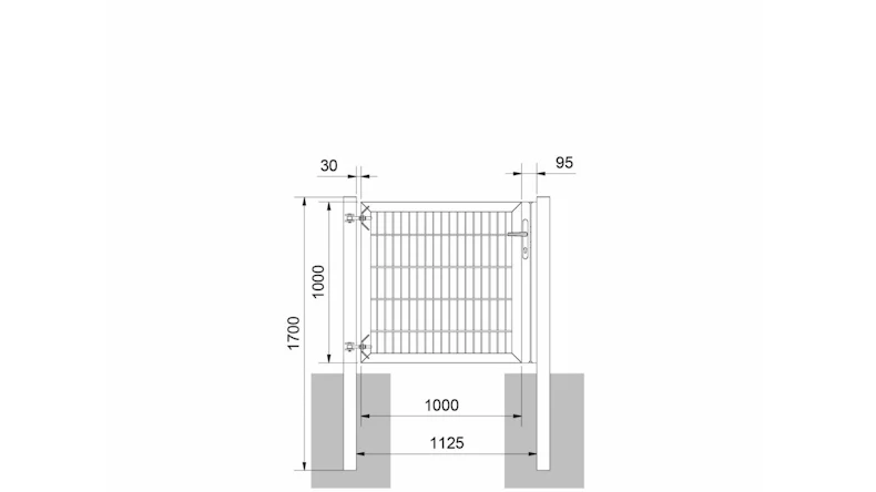planeo Universaltor schwer 1-flg. Moosgrün H 1000 x B 1125 mm inkl. Torpfosten