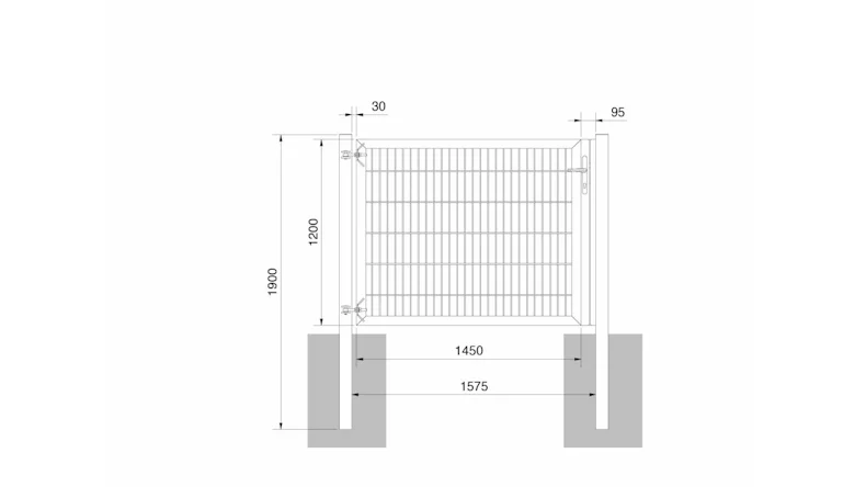 planeo Universaltor schwer 1-flg. Anthrazit H 1200 x B 1575 mm inkl. Torpfosten