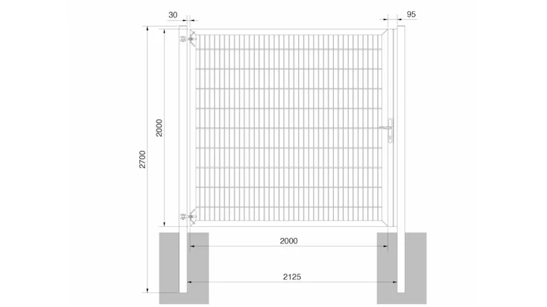 planeo Universaltor schwer 1-flg. Feuerverzinkt H 2000 x B 2125 mm inkl. Torpfosten