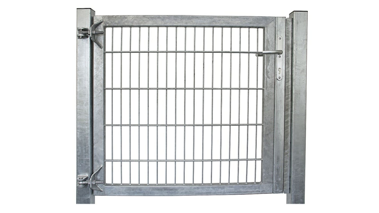 Porte universelle lourde 1 panneau galvanisé à chaud H 1000 x L 1325 mm poteaux de porte inclus