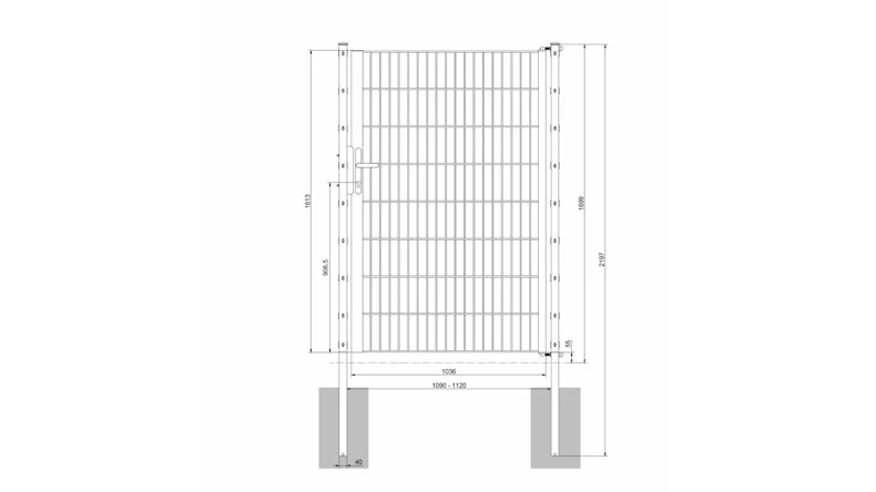 planeo Universaltor leicht 1-flg. Feuerverzinkt H 1600 x B 1090 mm inkl. Torpfosten
