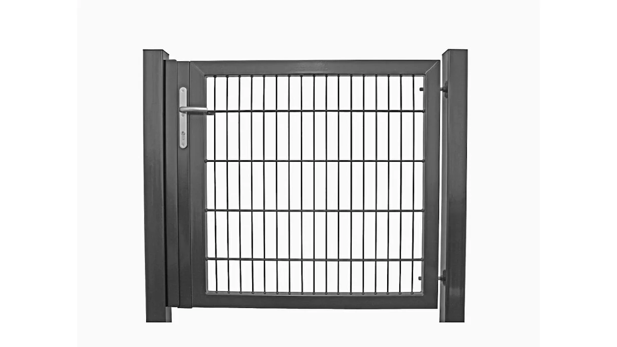 Porte universelle lourde 1 vantail anthracite H 800 x L 1575 mm poteaux de porte inclus