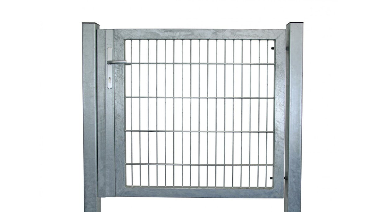 Porte universelle lourde 1 vantail galvanisé à chaud H 1200 x L 2125 mm poteaux de porte inclus
