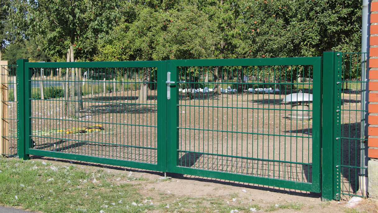 planeo porta universale pesante a 2 ante asimmetrica verde muschio inclusi i pali della porta