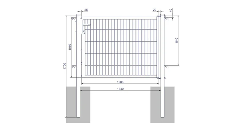planeo Universaltor medium 1-flg. Moosgrün H 1000 x B 1340 mm inkl. Torpfosten