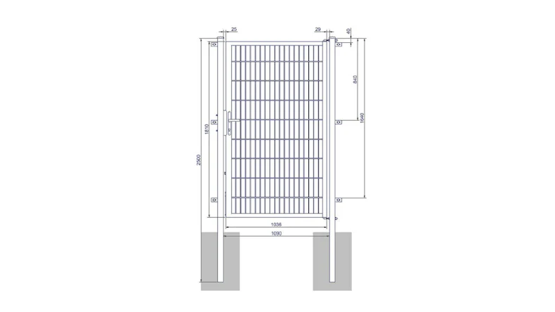 Porte universelle moyenne 1 vantail vert mousse H 1800 x L 1090 mm poteaux de porte inclus
