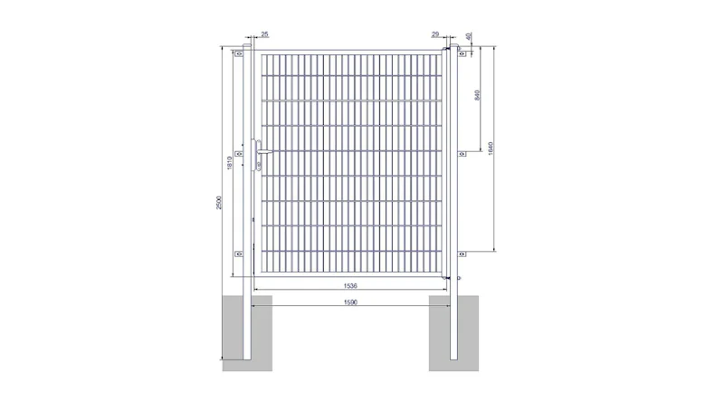 Universal door medium 1-leaf anthracite H 1800 x W 1590 mm incl. gateposts
