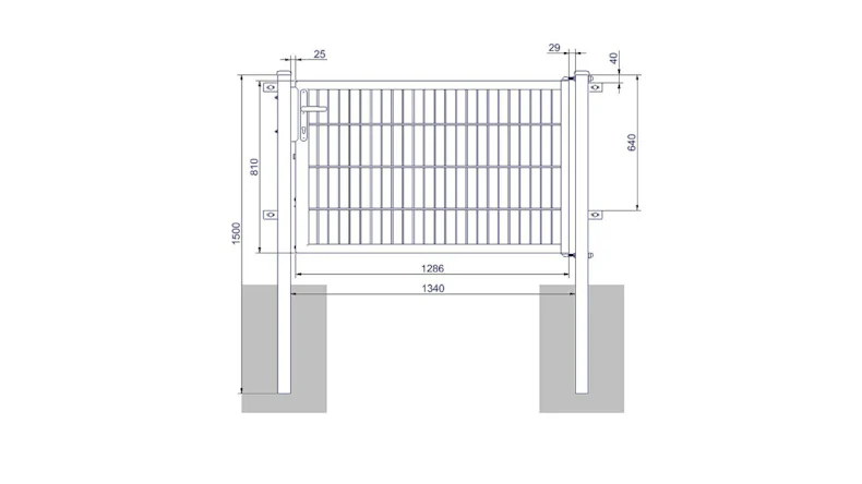 planeo Universaltor medium 1-flg. Feuerverzinkt H 800 x B 1340 mm inkl. Torpfosten