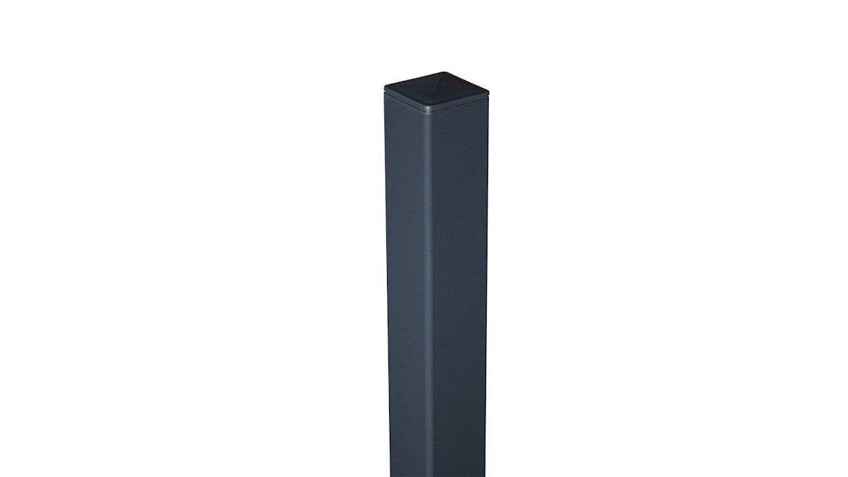 planeo Viento - Poteau de portail en aluminium spécialement renforcé à bétonner Anthracite RAL 7016 240cm, capuchon inclus