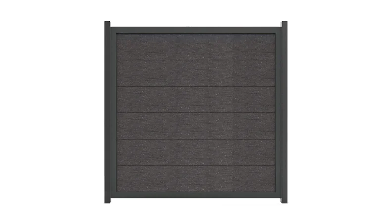 planeo Gardence Guard - BPC-Gartenzaun Quadratisch Anthrazitgrau mit Alu-Rahmen in Anthrazit