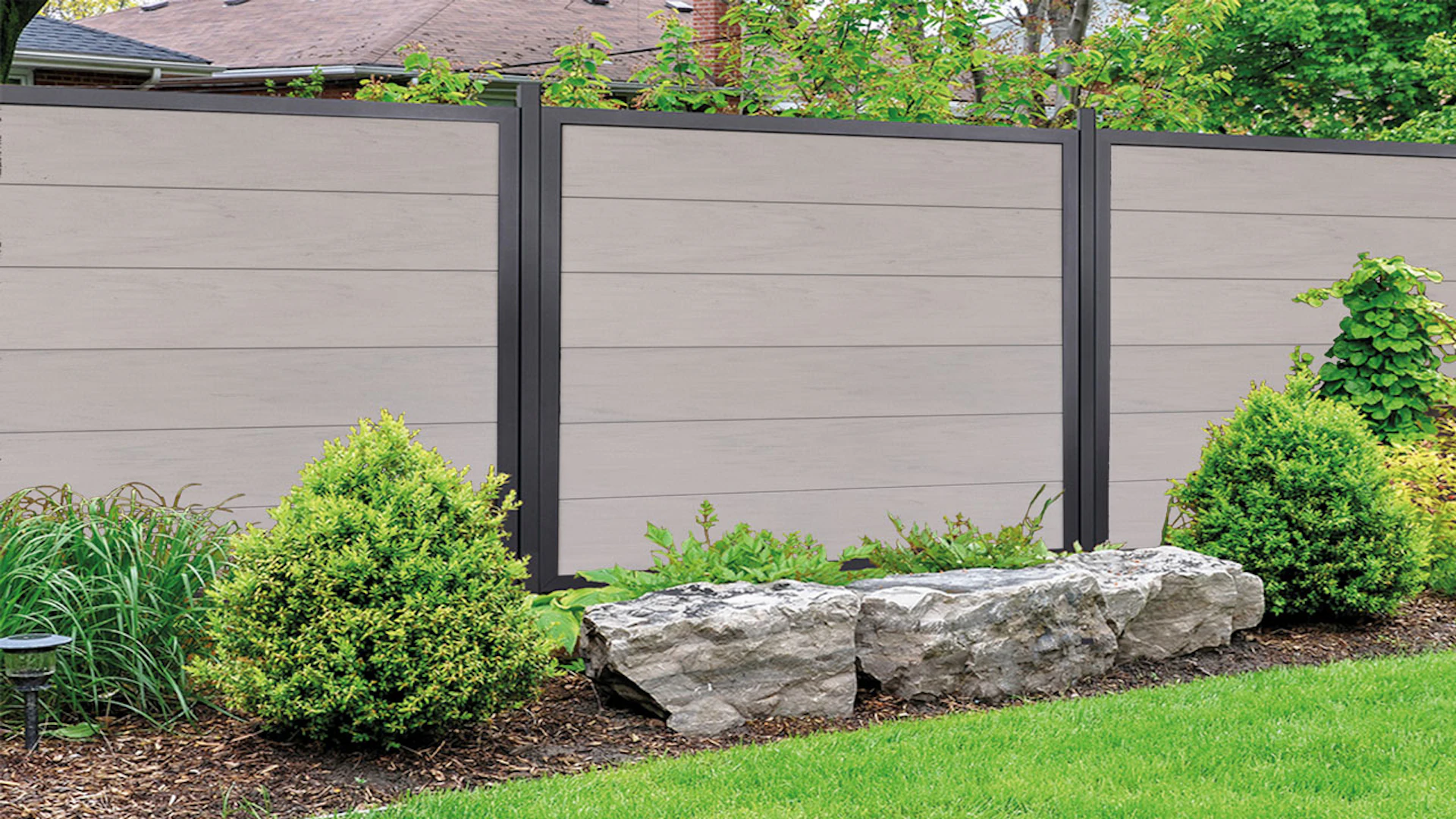 planeo Viento - garden fence square Bi-Color with aluminium frame in anthracite