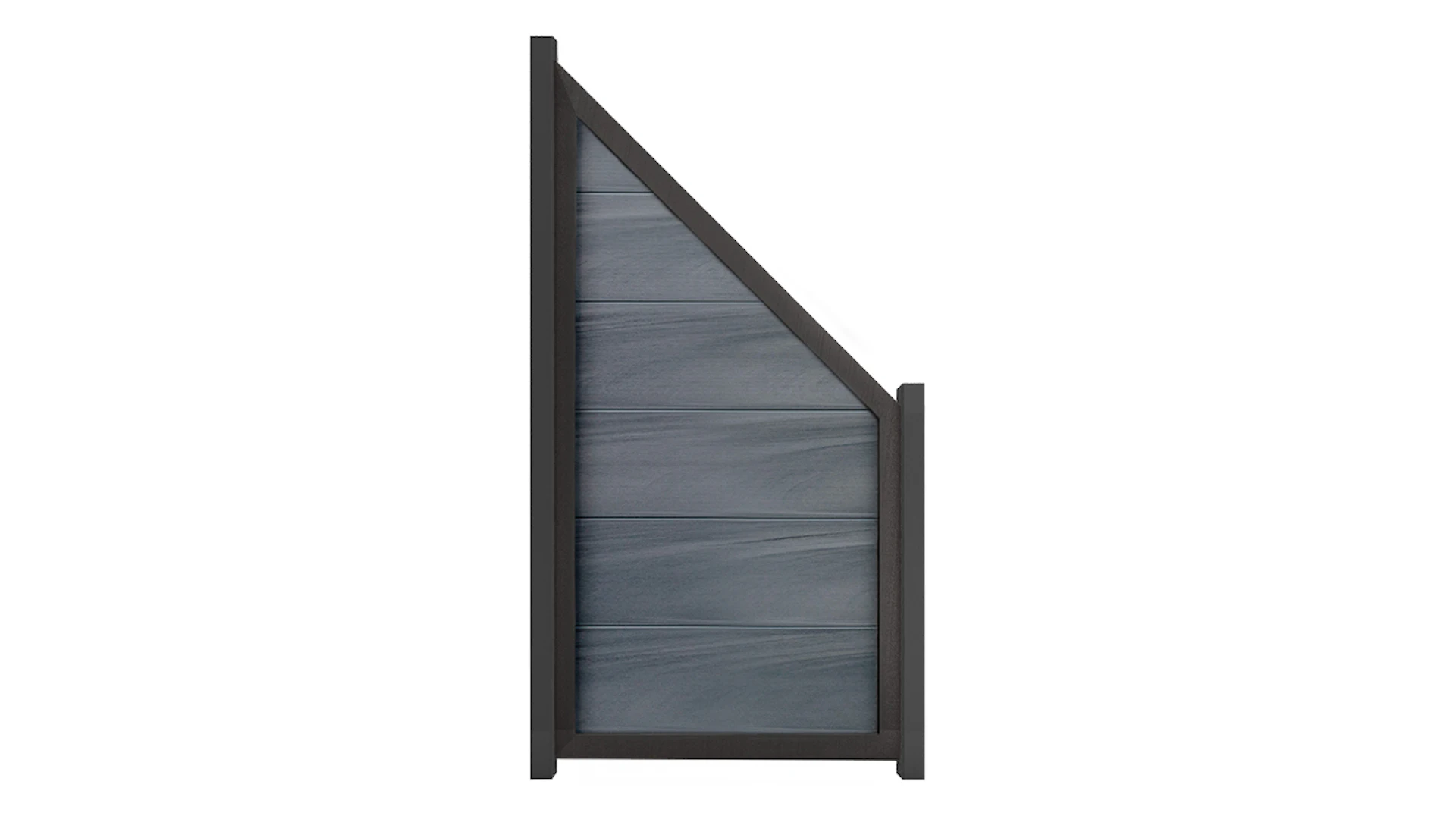 planeo Gardence Guard - Clôture composite Oblique Gris pierre avec cadre aluminium Anthracite