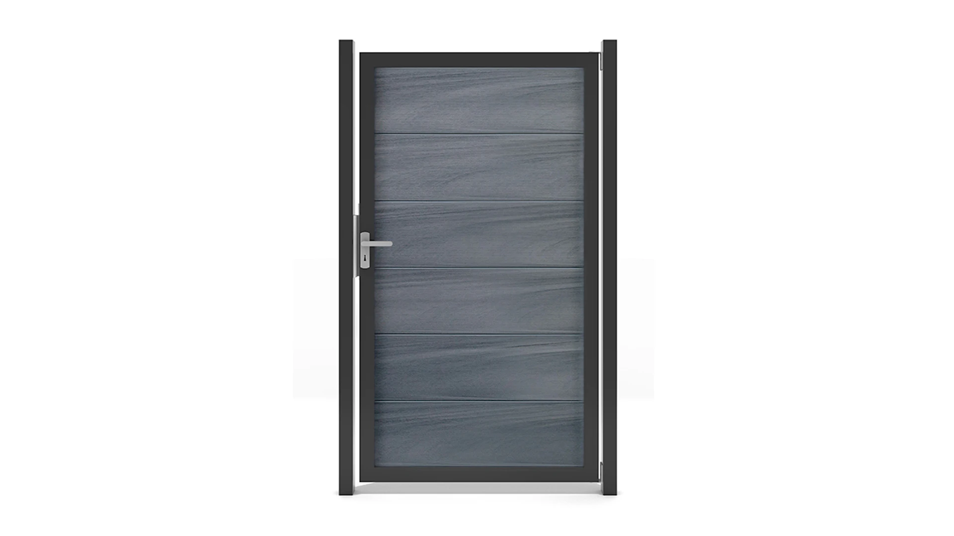 planeo Gardence Guard - Porta universale BPC Grigio pietra coestrusa con telaio in alluminio antracite | DB703