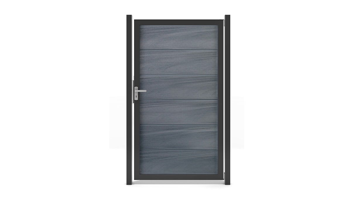 planeo Viento - porta universale grigio pietra coestrusa con telaio in alluminio antracite | DB703
