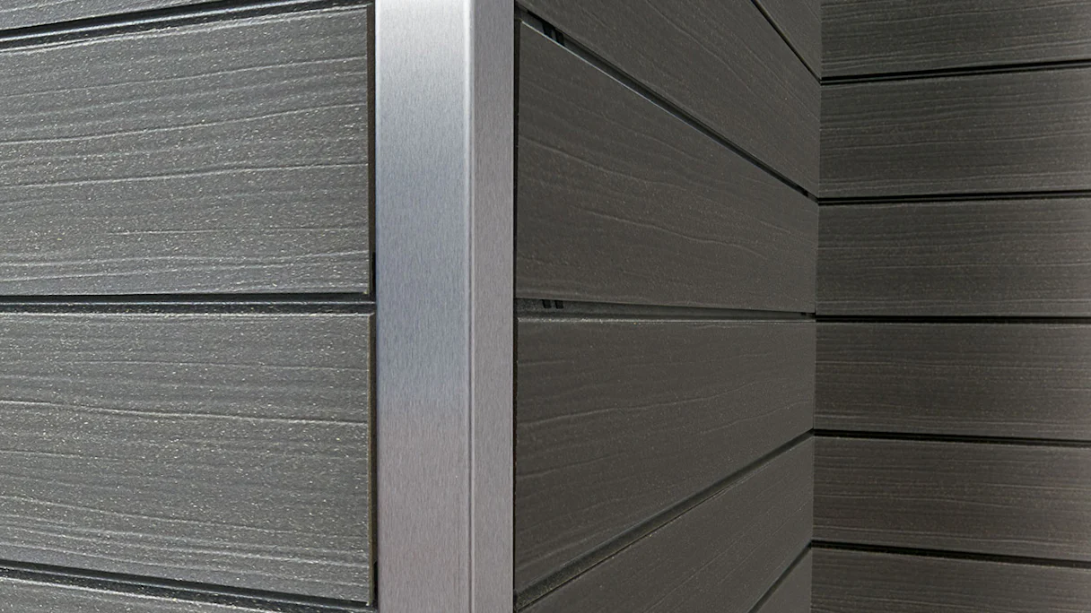 planeo Fassado - WPC rhombus strip facade cladding Prime Dolomite grey