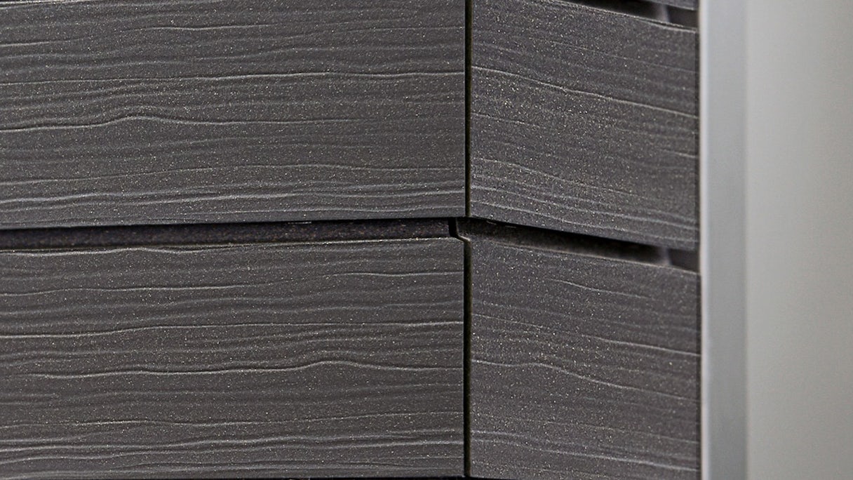 planeo Fassado - WPC rhombus strip facade cladding Prime lava grey