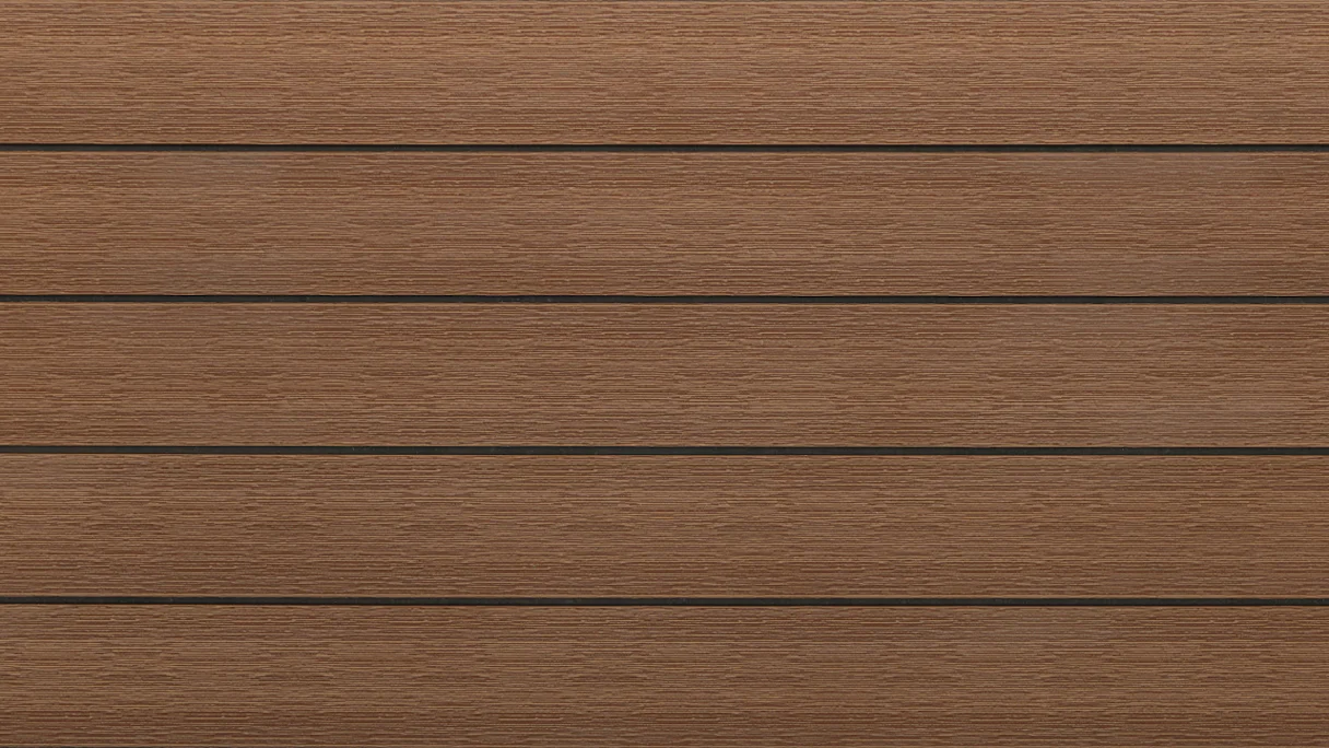 planeo WPC decking board solid PRIME light brown - structured/brushed