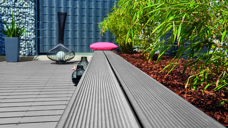 planeo Lame de terrasse WPC - Gris Amato 6m strié fin/grossier
