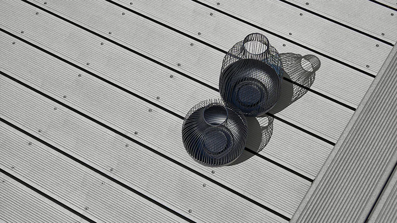 planeo Lame de terrasse WPC - Gris Amato 6m strié fin/grossier