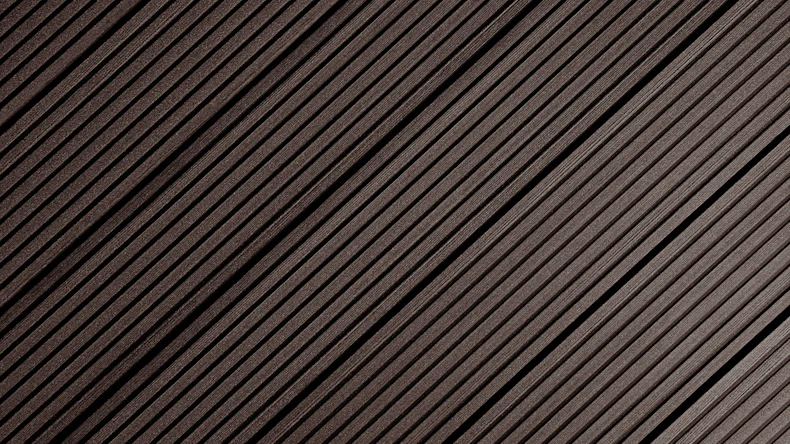 planeo Lame de terrasse WPC - Amato brun noir 6m strié fin/grossier