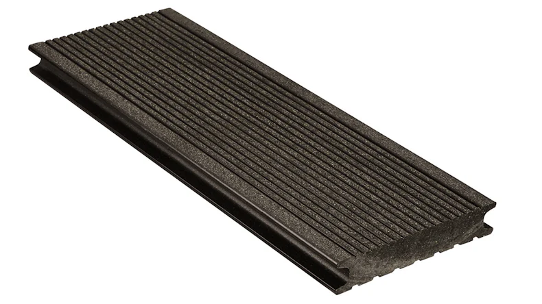 planeo Lame de terrasse WPC - Amato brun noir 6m strié fin/grossier