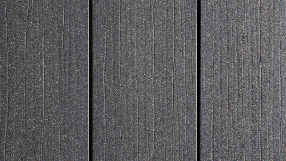 planeo WPC decking boards - Excellento basalt grey matt embossed