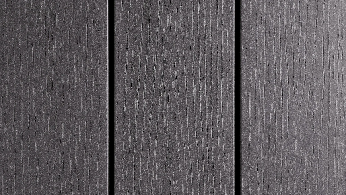 planeo WPC decking boards - Ambiento grigio basalto leggermente spazzolato/finemente scanalato