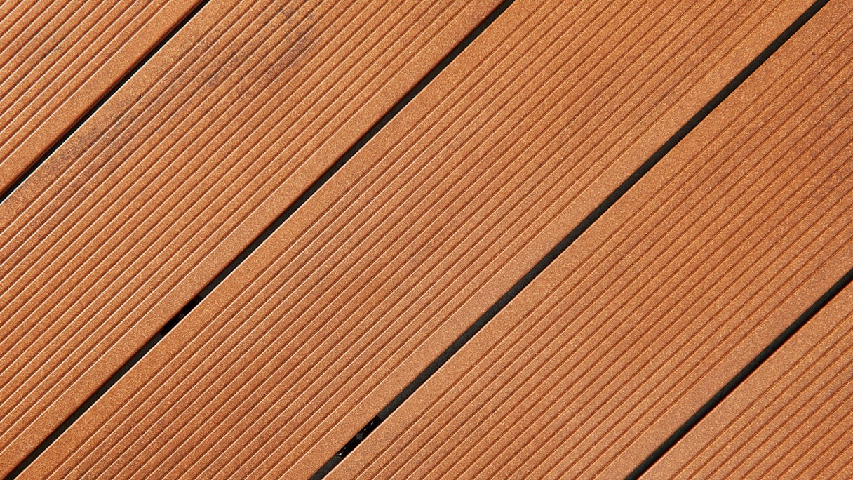 planeo terrasse compositelames de terrasse - Ambiento amber brown lightly brushed/fine-ribbed