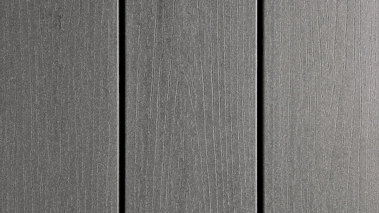planeo WPC decking boards - Ambiento grigio grafite leggermente spazzolato/finemente scanalato