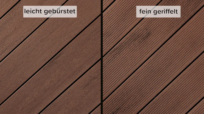 planeo WPC-Terrassendiele - Ambiento kastanienbraun 5m leicht gebürstet/fein geriffelt