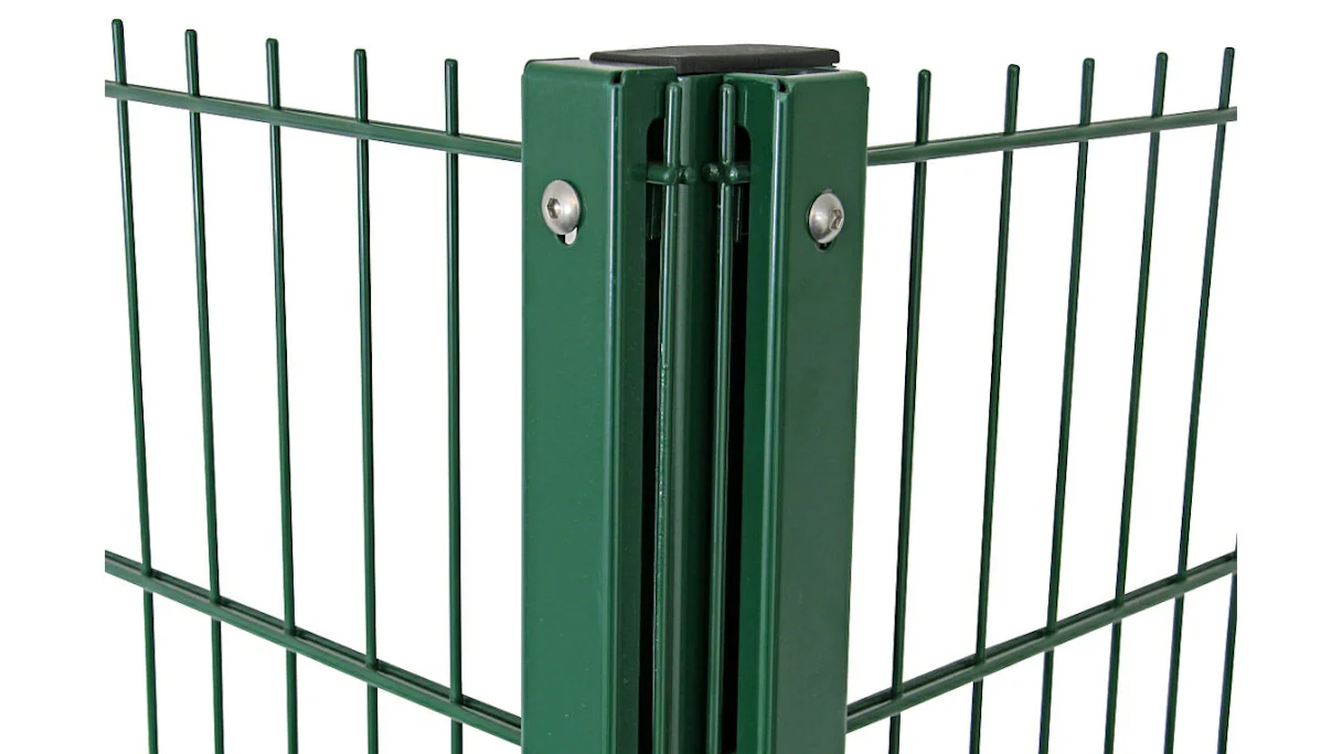 Sichtschutz-Eckpfosten Typ WSP Moosgrün für Doppelstabmattenzaun - Zaunhöhe 2430 mm