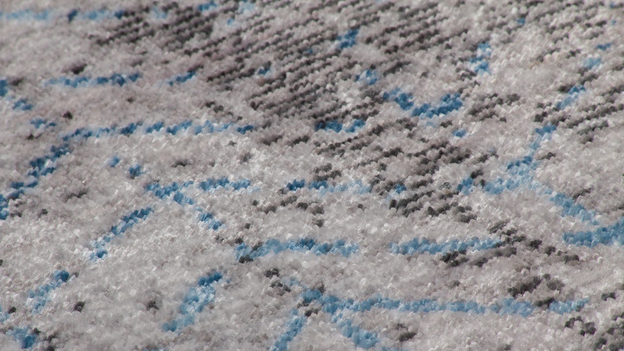 planeo carpet - Antigua 300 grey / turquoise 120 x 170 cm