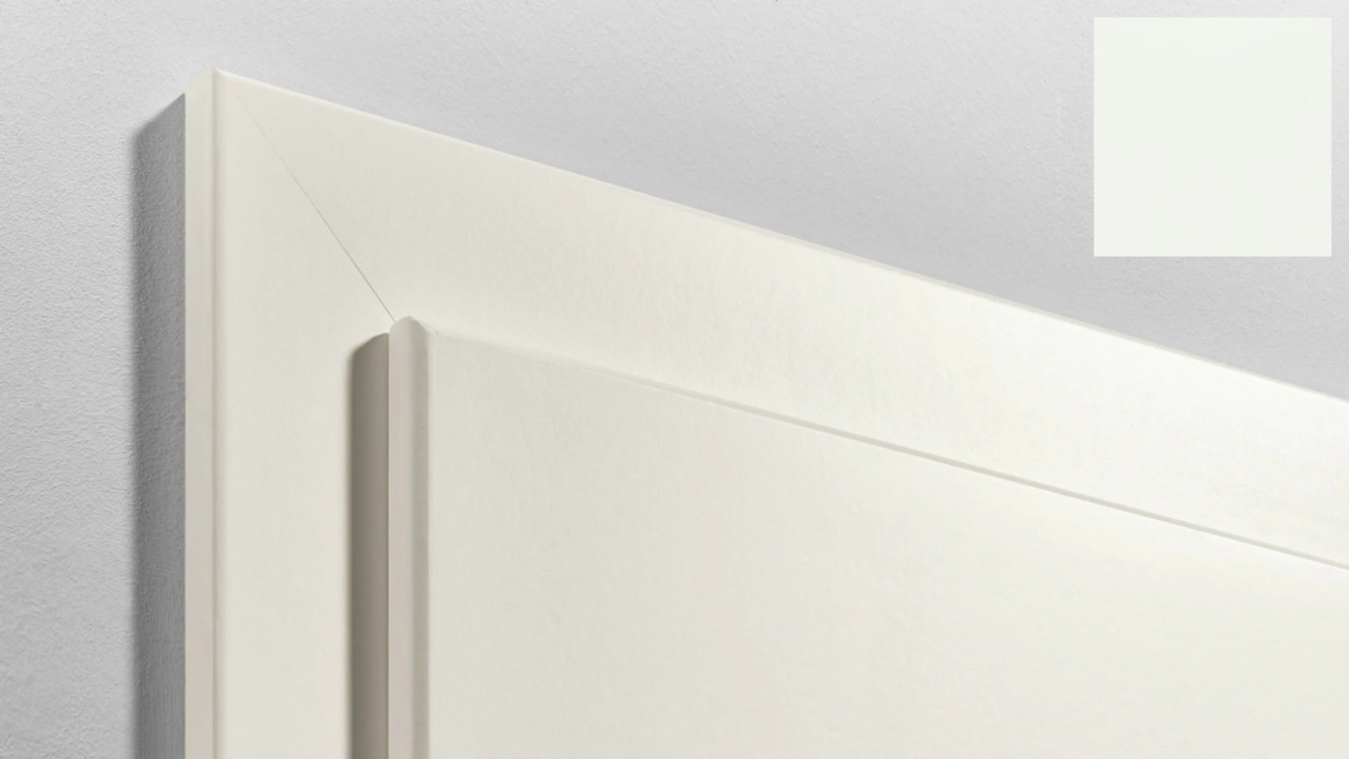 planeo Standard Door frame, rounded edge - CPL White 9010 - 2110 x 735 x 140 mm DIN right