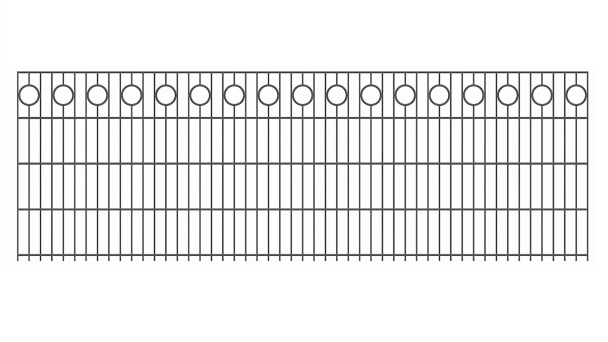 planeo double bar decorative fence Halo 6/6/6 RAL 7016 anthracite height 830 mm
