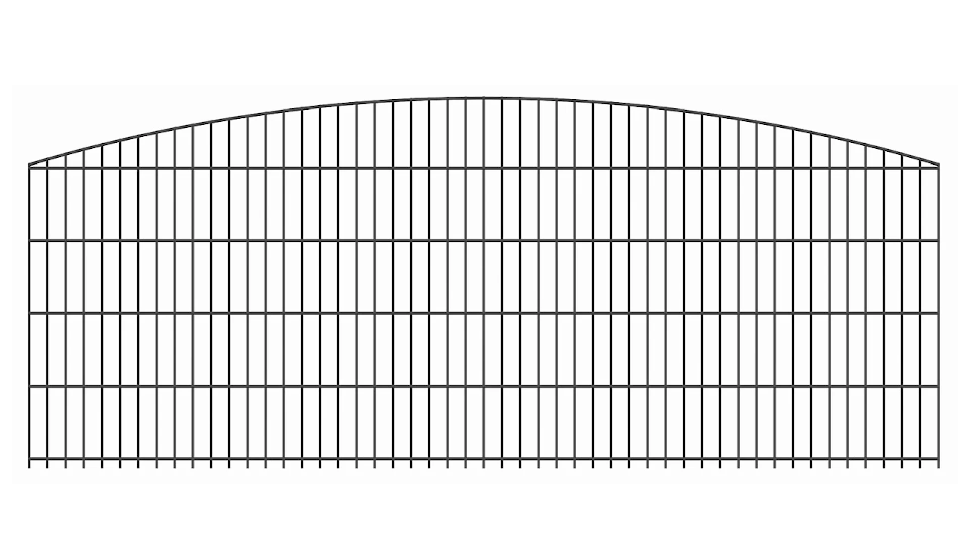 planeo double bar decorative fence Bow 6/6/6 RAL 7016 anthracite height 1030 mm